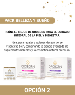 Pack Belleza y Sueño OROBORN opción 2 con Beauty Collagen, Sleep Well Water y crema facial hidratante