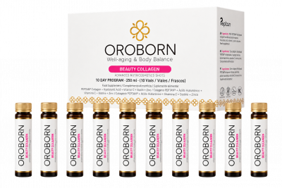 OROBORN Beauty Collagen, programa de 10 viales de colágeno marino hidrolizado Peptan