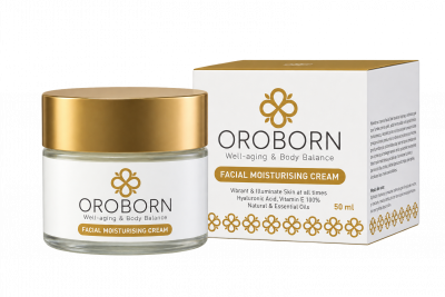 OROBORN Facial Moisturising Cream, crema facial hidratante de 50 ml con ácido hialurónico