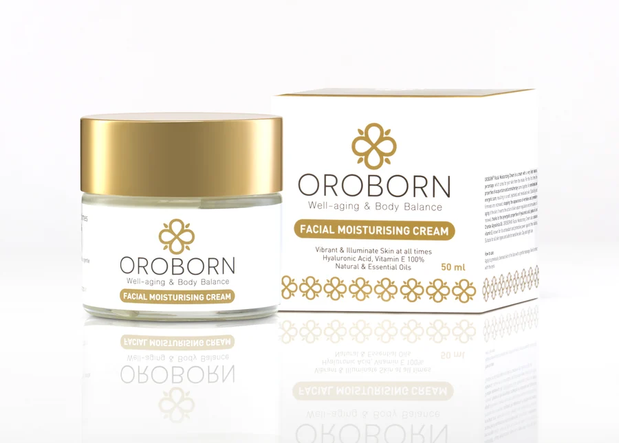 عبوة OROBORN Facial Moisturising Cream مع علبتها
